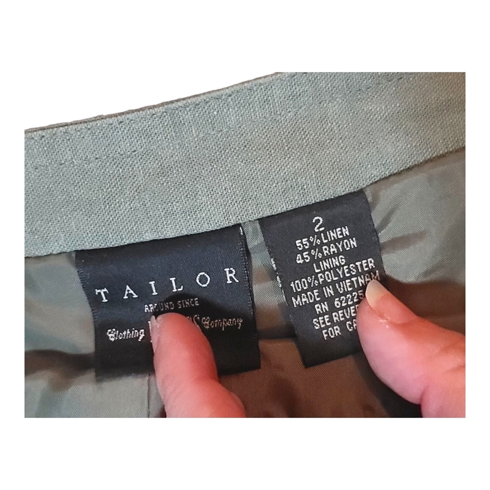 Tailor B. Moss Green A-Line Midi Skirt with Embellishments - Picture 4 of 6